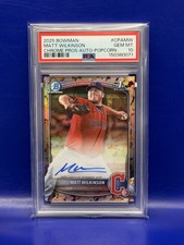 2025 Bowman Matt Wilkinson 1st Chrome Prospect Auto Popcorn 1/5 PSA 10 GM