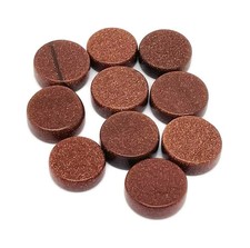 AAA Synthetic Top Quality Red Sunstone Both Side Flat Round Shape Loose Gemstone