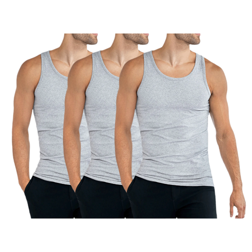 Pack de 3 camisetas interiores de hombre de algodón acanalado fino Tank Top camisa axila camisa M-3XL - Imagen 23 de 24