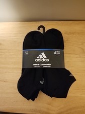 Adidas Mens Cushioned Compression No Show Socks Black 6 Pair Size 6-12
