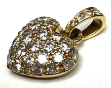 Cartier 18K Gold Pave Diamond Heart Pendant 7...