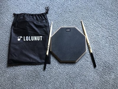 Drum Pad Lolunut Rubber Practice Pad with 2 Sticks & Carry Bag  VG Used