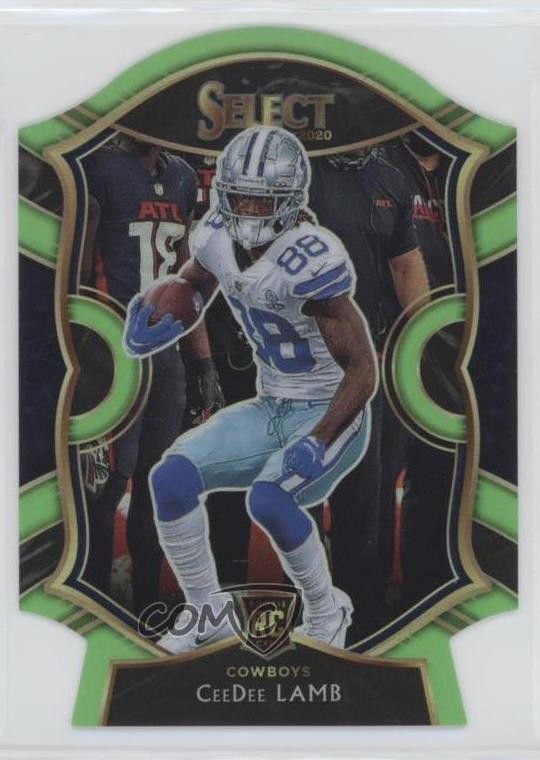 2020 Panini Select Concourse Neon Green Prizm Die-Cut CeeDee Lamb #57 04xn