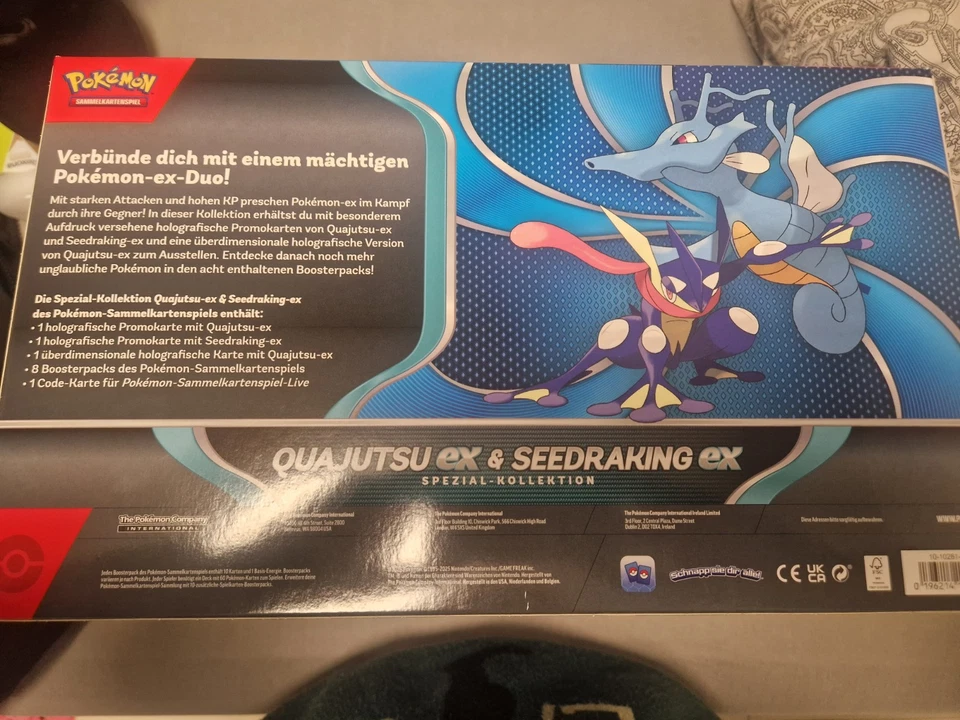 Pokémon TCG Quajutsu EX & Seedraking Ex Spezial Kollektion - Deutsch 8 Booster - Bild 3 von 3