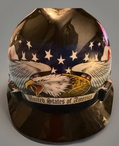 MSA Hard Hat Freedom Eagle With American Flag Series V Guard Made In The USA.