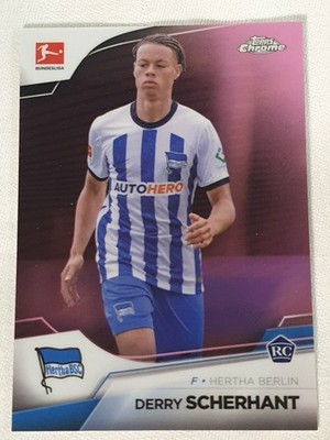 Topps 2023 Bundesliga Chrome No. 10 Derry Scherhant Rookie parallel 08/75