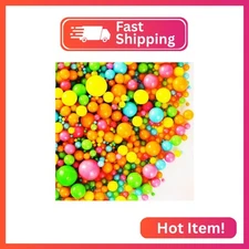 Kasvan Rainbow Pearl Sugar sprinkles - Edible Candy Pearls 130g/4.58 Oz, Mix Siz
