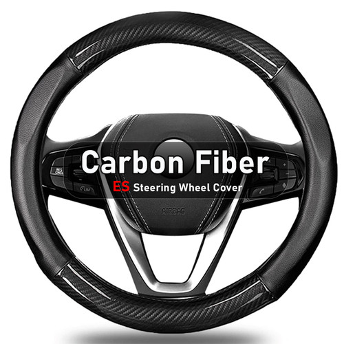 Black NEW Luxury Carbon Fiber Steering Wheel Cover For Lexus ES250 ES300h ES350