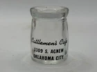 Vintage Cattlemen’s Cafe Oklahoma City OK. Advertising Glass Creamer Milk Bottle