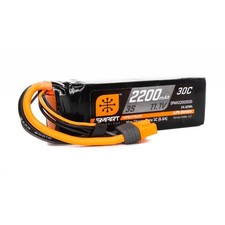 Spektrum SPMX22003S30 11.1V 2200mAh 3S 30C Smart LiPo Battery: IC3