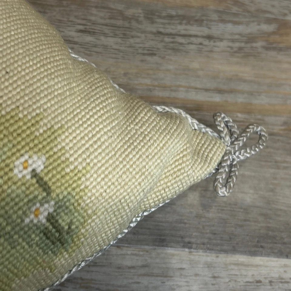 Wool Needlepoint Throw Pillow by Imperial Elegance Vintage Child Golfer 13 " - Image 4 of 4