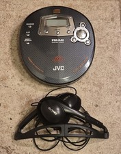 JVC XL-PR1BK Portable CD Player AM/FM Sony Headphone MDR-A106 WORKING
