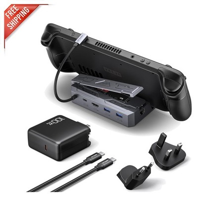 6-in-1 Steam Deck Dock - Vibrant 4K HDMI & Gigabit Ethernet Connectivity