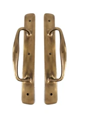 2 NARROW 12" inch barn door grab Solid Brass Large Handle 30cm long  Pulls heavy