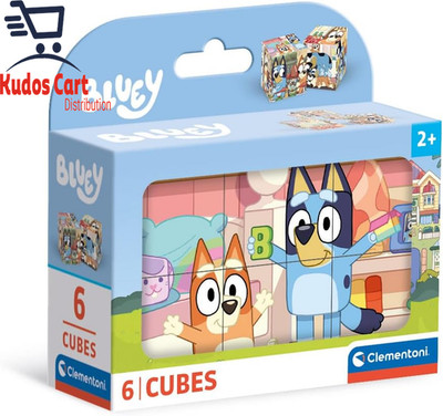 Bluey Puzzle 6 Teile - Würfel Supercolor 2-4 Jahre Kleinkind Kinder Geschenk