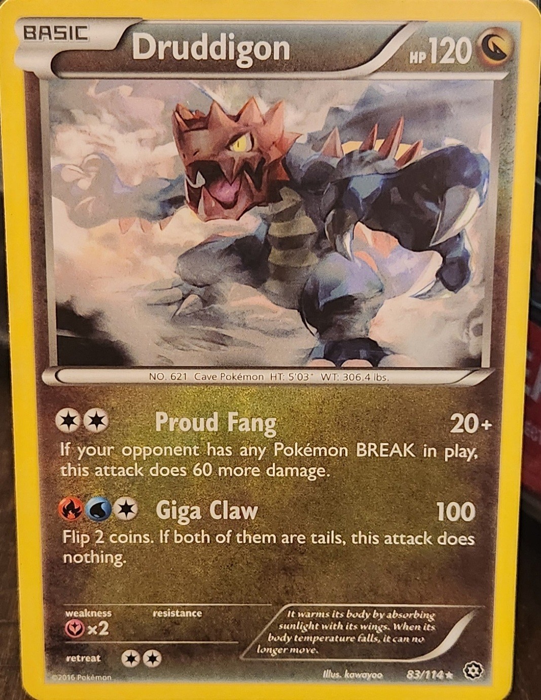 Pokemon - Druddigon - Rare - 83/114 - Steam Siege - 2016