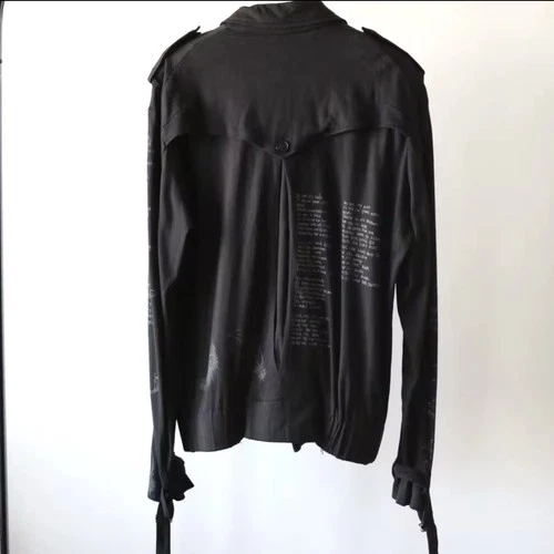 Number (N)ine Takahiro Miyashita Black Biker Jacket L  Zip/Button Pockets image 13