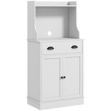 Kitchen Microwave Cabinet with Drawer Adjustable Shelf Dining Buffet with Hutch