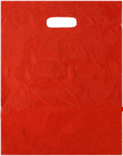 12" x 15" Colored PLASTIC MERCHANDISE Bags Retail Store Bags w/Die Cut Handles