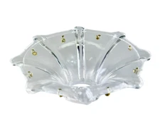 4" Crystal Glass Chandelier BOBECHE with 8 Gold Connector Pins, 1" Hole