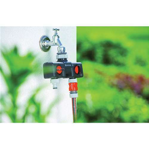 Dual/Twin Garden Hose Splitter Shut-Off Valve Hoses/Sprinklers Made in GERMANY - Picture 3 of 9