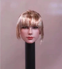 1/6 Female Singer Taylor Swift Head Sculpt Model Toy for 12" Phicen Figure Body