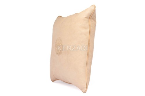Decorative Moroccan handmade Leather Throw Pillow Covers 16 x 16 In by Kenzadi - Picture 26 of 72