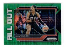 2023 Panini Prizm WNBA A'ja Wilson All Out #1 Green Pulsar /25 - Las Vegas Aces
