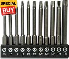 11-Piece Shark Vacuum Screwdriver Security Bit Set, S2 Steel Magnetic Security S