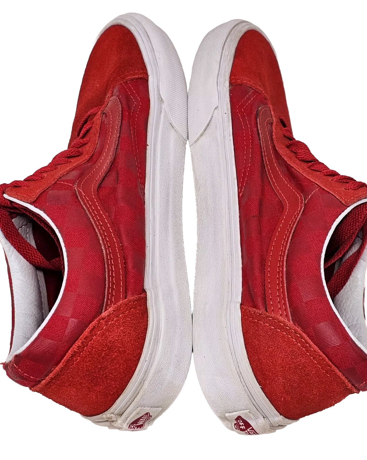 SAOLA Vans Oldol Skooler Check Rossa Suolaa Bianc Lacci Ross M6 W8 Inrfette perfetteni condiz