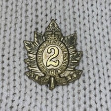 Insigne de casquette The Queen's Own Rifles of Canada 1940 2e régiment