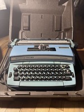 Smith-Corona Coronet Super 12 Blue Electric Coronomatic Typewriter with Case thumbnail