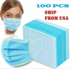 100 Pcs Face Mask with Filter Mouth Nose Protector Respirator Masks USA Seller