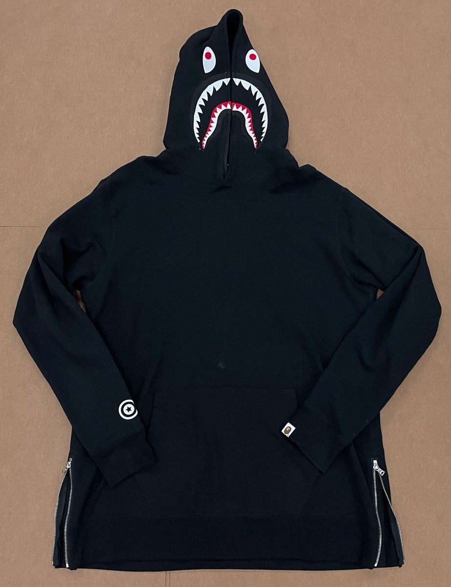 A BATHING APE BAPE SIDE ZIP WIDE LONG LENGTH PULLOVER SHARK A BATHING APE BAPE SIDE ZIP WIDE LONG LENGTH PULLOVER SHARK