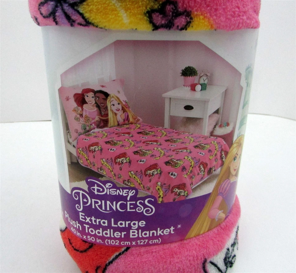 Manta de felpa de princesa Disney para niños pequeños, rosa, 40"x50", niña Foto 2 de 4