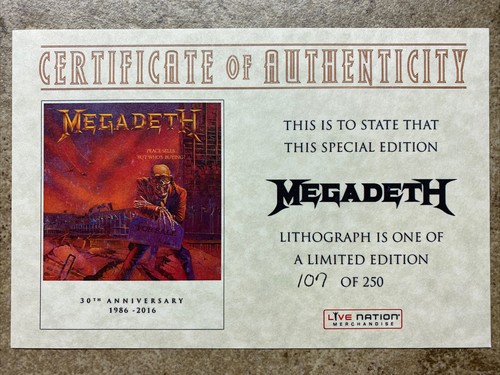 Megadeth 30th Anniversary 107/250 Lithograph “Peace Sells” Vic Rattlehead - Picture 2 of 7