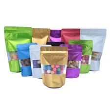 100 Matte Zip Seal Food Bags Mylar Packaging Bags For Party Favors and Treats