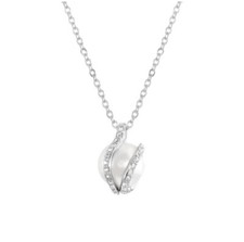 Image of Swarovski Crystal Faux Solitare Pearl Necklace