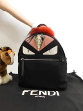 Fendi Backpack Small Bag Bugs Monster Black Rucksack Bag @ 17