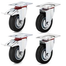 set 4 Ruote Per Carrello Rotella125mm （2 Girevoli + 2 Girevoli +Freno）per mobili