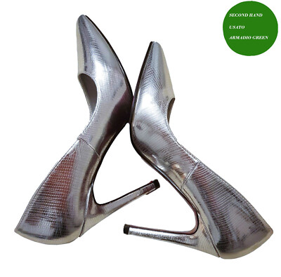 Pumps Schuhe mit Absatz silber Gr. 37 ZEITANGEBOT