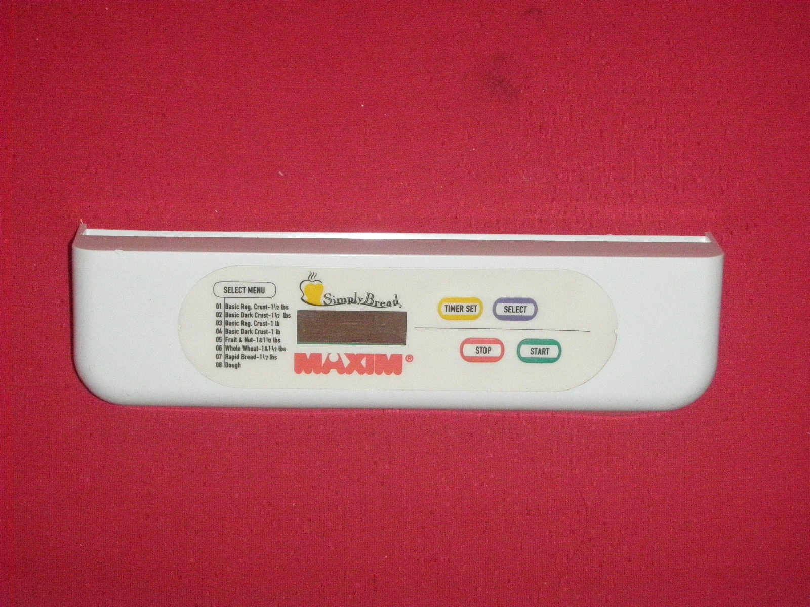 Maxim bread maker machine Control Panel for Model BB2T