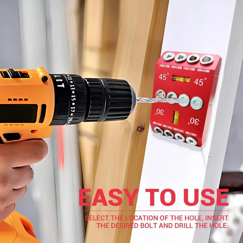 Aluminum Alloy Angle Drill Guide 30 45 90 Degree Drilling Tools Woodworking