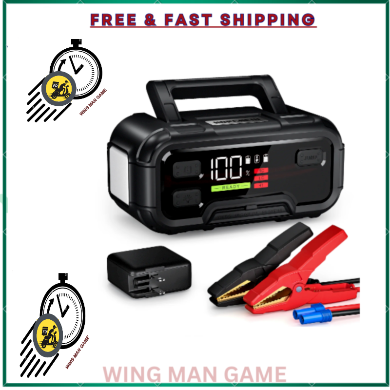Portable 6000A 32000mAh Car Battery Jump Starter with LED Display