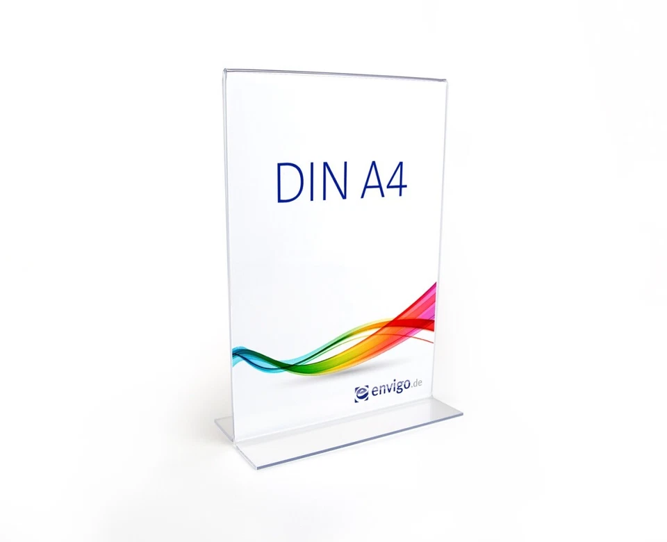 Tischaufsteller »T-Ständer« DIN A4 hoch, glasklarer PS-Kunststoff