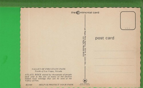 Vintage Nevada NV Postkarte Bus geparkt am Valley of Fire Las Vegas Atlatl Rock - Bild 2 von 4