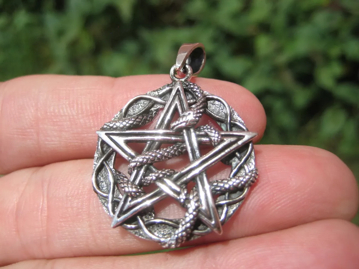 Silver pentacle hotsell necklace