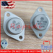 2PCS For ON MJ21193G & MJ21194G TO-3 Silicon Power Transistors Output NPN PNP