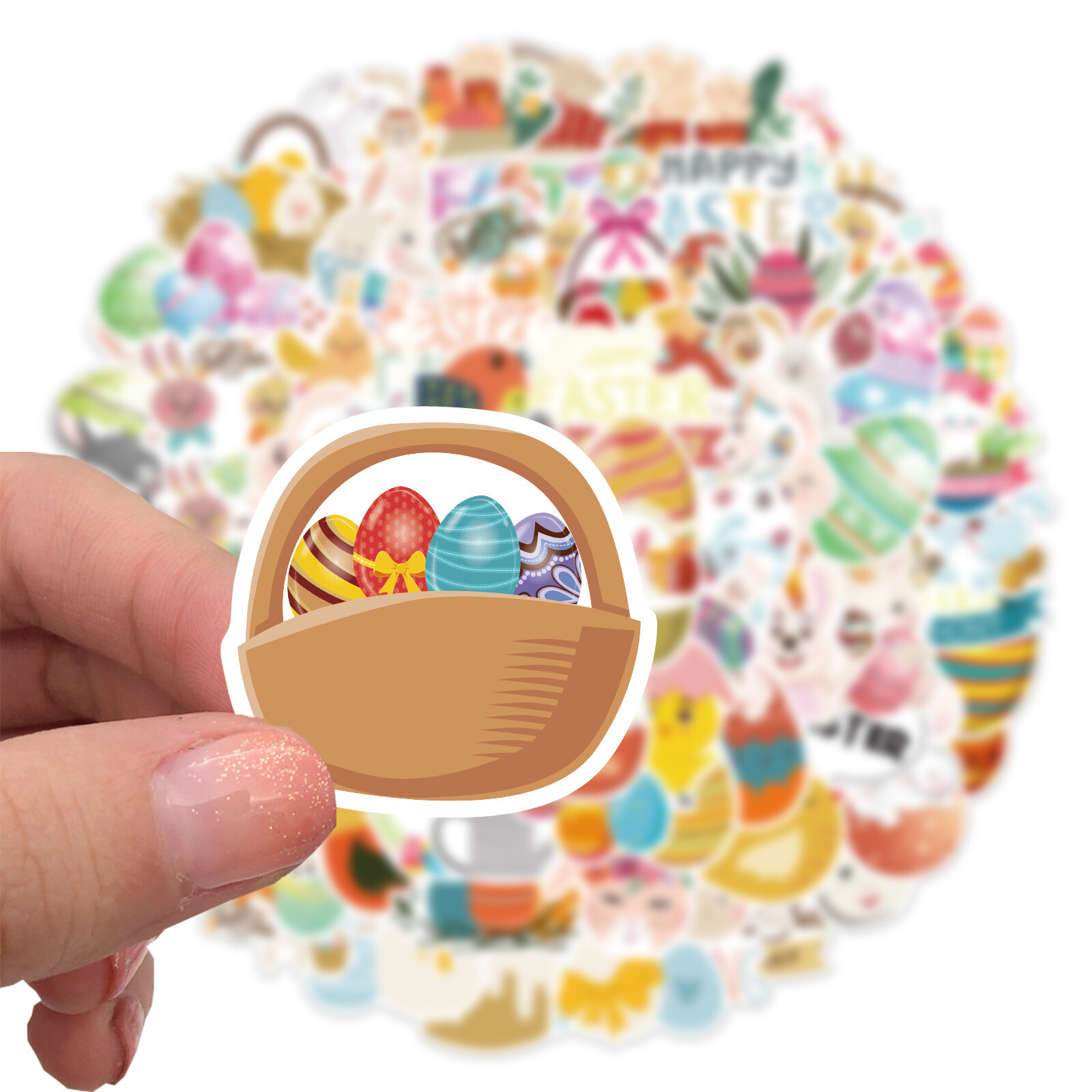 100pcs Easter Festival Vinyl Stickers Rabbits Eggs Luggage Graffiti