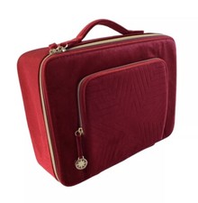 ESTEE LAUDER LARGE MAKEUP TRAIN CASE BAG Limited Edition Red Velvet HOLIDAY 2023